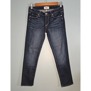 Paige Kylie Crop Stretch Dark Wash Blue Denim Mid Rise Women's 27